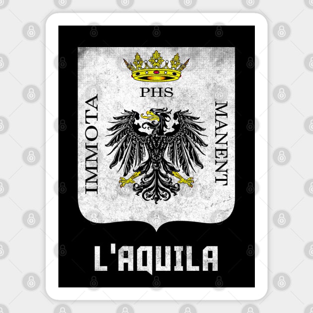 L'Aquila, Italia // Retro Faded Style Coat Of Arms Design Magnet by DankFutura